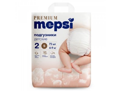 Подгузники Mepsi Premium размер S 4-9 кг, 72 шт 1-00464262_18