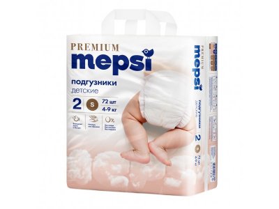 Подгузники Mepsi Premium размер S 4-9 кг, 72 шт 1-00464262_19
