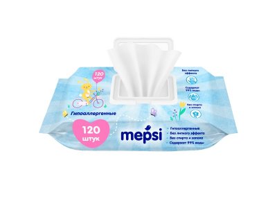 Салфетки влажные Mepsi гипоаллергенные, 120 шт. 1-00460693_4