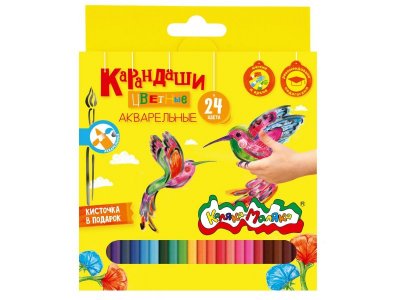 Карандаши акварельные Каляка-Маляка, 24 цвета в ассорт. 100485974
