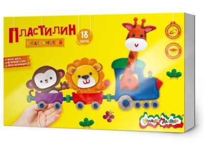 Пластилин Каляка-Маляка, 18 цветов, 360г в ассорт. 100485999