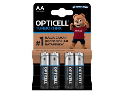 Батарейки Opticell Turbo Max AA, 4шт черный 100480824