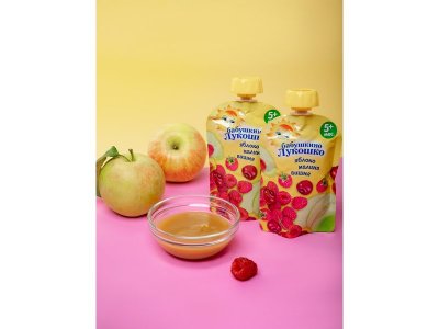 Пюре Бабушкино Лукошко Ассорти Яблоко/малина/вишня, 90 г пауч 1-00207027_5