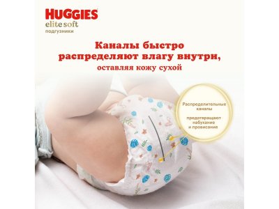 Подгузники Huggies Elite Soft 3  5-9 кг, 144 шт. 1-00457191_11