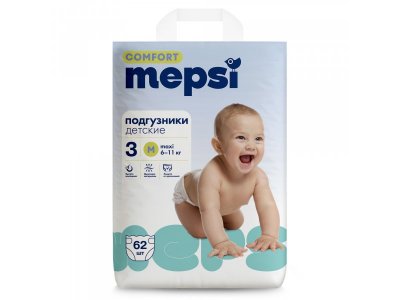 Подгузники Mepsi Comfort, М 6-11 кг, 62шт. 1-00485729_2