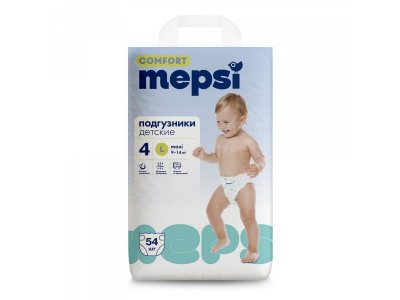 Подгузники Mepsi Comfort, L 9-14 кг, 54шт. 1-00485730_2
