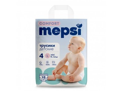 Подгузники-трусики Mepsi Comfort, L 9-14 кг, 18шт. 1-00485731_2