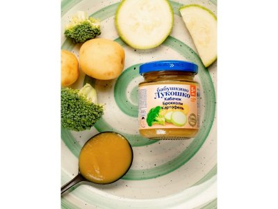 Пюре Бабушкино Лукошко Кабачок, брокколи, картофель, 100 г 1-00301315_7