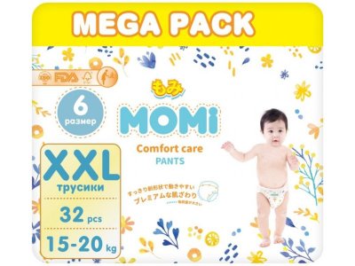 Подгузники-трусики Momi ComfortCareXXL 15-20 кг, 32шт р.XXL 100487227