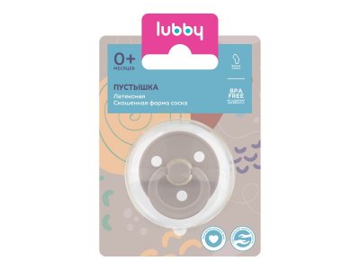 Соска-пустышка Lubby со скошенным соском, латекс, с 0+ мес. 1-00372627_11