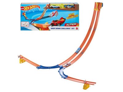 Автотрек Hot Wheels Monster Trucks Stunt Tracks Action Скоростной спуск и Мега-Ралли, с 2 машинками, в ассорт. 100488270