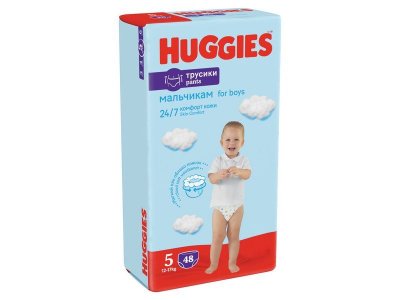 Подгузники-трусики Huggies Ultra Comfort 5 для мальчиков (12-17 кг), 48 шт. 1-00231495_15