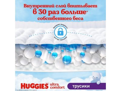 Подгузники-трусики Huggies Ultra Comfort 5 для мальчиков (12-17 кг), 48 шт. 1-00231495_6