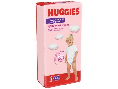 Подгузники-трусики Huggies Ultra Comfort 6 для девочек (15-25 кг), 44 шт. 1-00231497_10