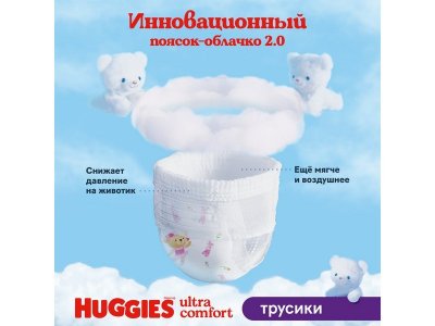 Подгузники-трусики Huggies Ultra Comfort 6 для девочек (15-25 кг), 44 шт. 1-00231497_19