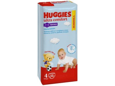 Подгузники-трусики Huggies Ultra Comfort 4 для мальчиков (9-14 кг), 52 шт. 1-00231493_11