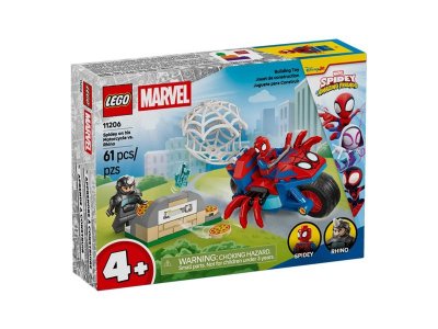 Конструктор LEGO Marvel Спайди на мотоцикле против Носорога, 61 дет., 11206 1-00490031_3