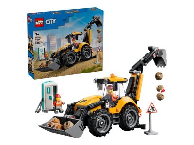 Конструктор LEGO City Жёлтый экскаватор-погрузчик, 301 дет., 60480 100490097