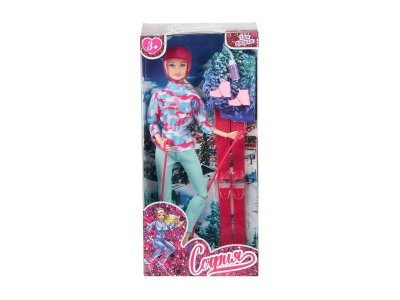 Кукла Карапуз София, лыжи, руки и ноги сгиб., акс., 29см 100490252