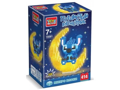 Конструктор Город мастеров Стич сборная фигурка 3D, с led подсветкой , 414дет. 100490729