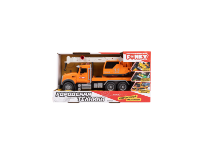 Машинка Funky Toys Городская спецтехника: Грузовик с крановой установкой, свет/звук, 32см 100490214